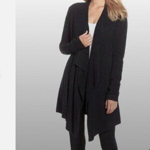BAREFOOT DREAMS Bamboo Chic Lite 436 Calypso Wrap Cardigan Black Sweater L XL FM